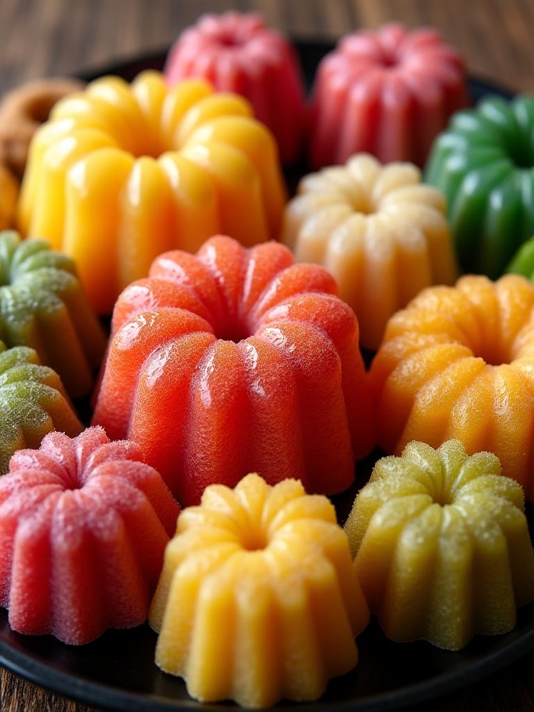 Kuih tradisional Malaysia yang berwarna-warni